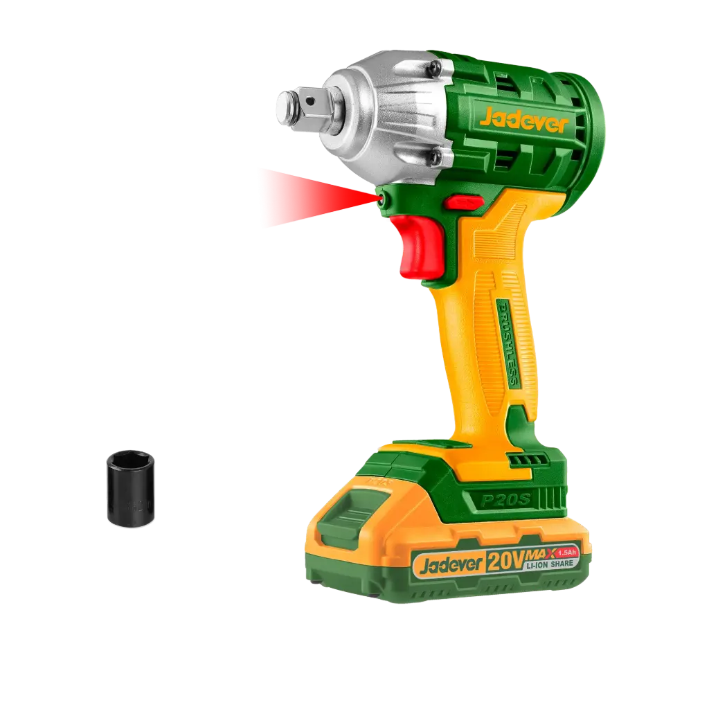 Llave de Impacto Brushless 1/2" Inalámbrico 2300RPM/3300BPM con 2 Baterías Li-Ion 1.5AH - Voltaje 20V - Par de Apriete 300NM - Enchufes 21mm -Incluye Cargador