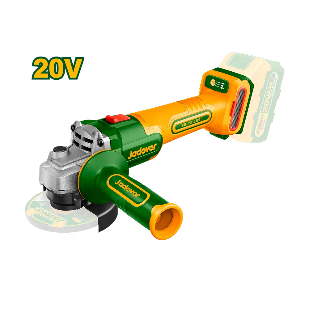Amoladora Angular inalambrica Brushless 3000/9000RPM Con bateria li-Ion 1.5AH - Voltaje 20V - Diametro del Disco 115mm - Rosca del husillo M14 - Incluye Cargador