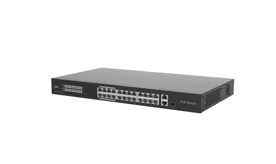 CLOUD SWITCH POE 24 PUERTOS 100MBPS + 2UPLINK 1GBPS RJ45 +1 UPLINK 1GBPS COMBO PORTS. MAX. POE POWER 370W - MAX 30 W P/PUERTO, ADMINISTRABLE