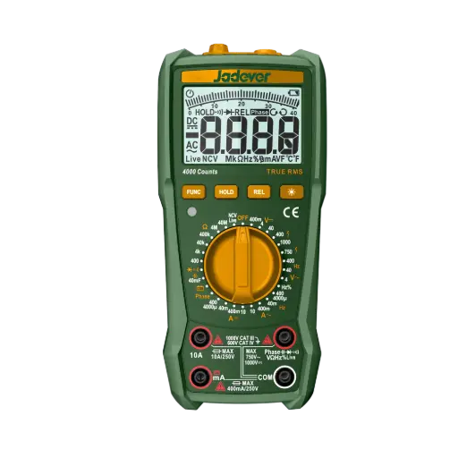 [JDDM2502] Multimetro Digital - 4000 Cuentas RMS Reales - Voltaje CC: 400MV-1000MV - Voltaje CA: 4V-750V - Corriente CC/CA 40MA-10A